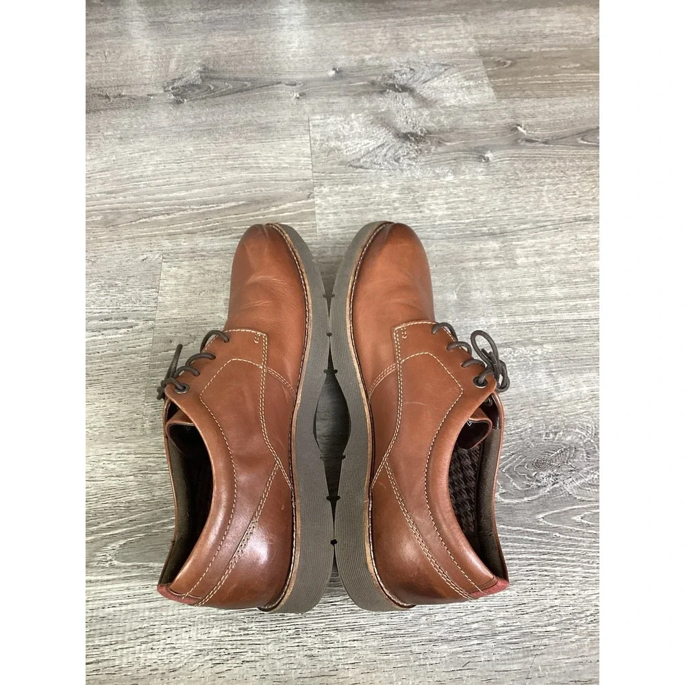 Clarks Mens Folcroft Plain Brown Lace Up Comfort Walking Oxford Shoes Size 11 M